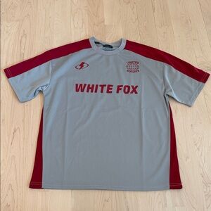 White Fox Boutique Gray & Red Short-Sleeve Jersey